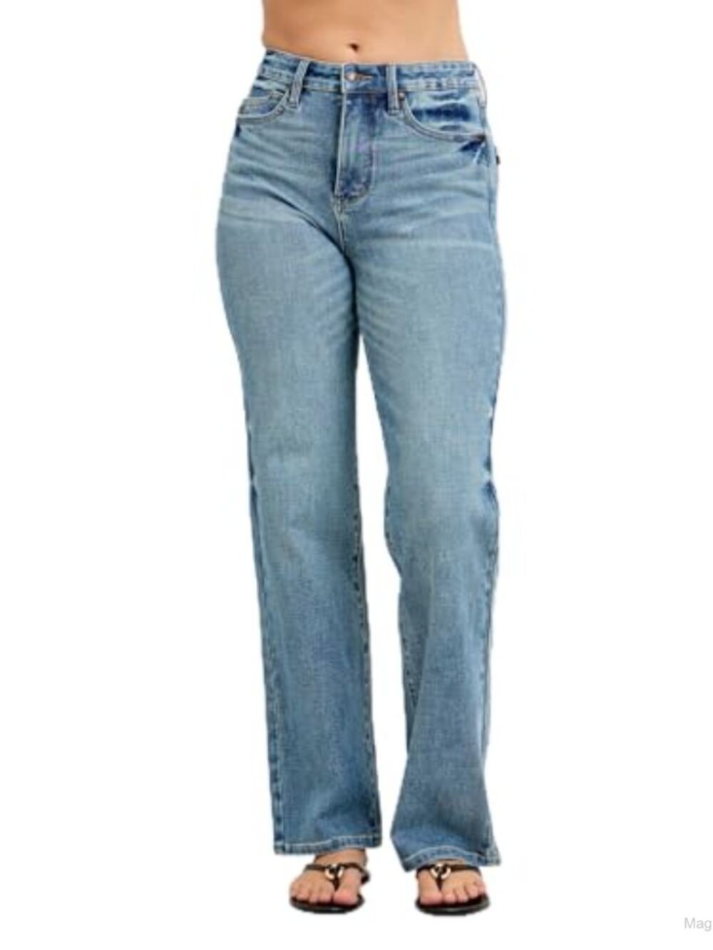 High Waisted Tummy Control Slim Straight Jeans